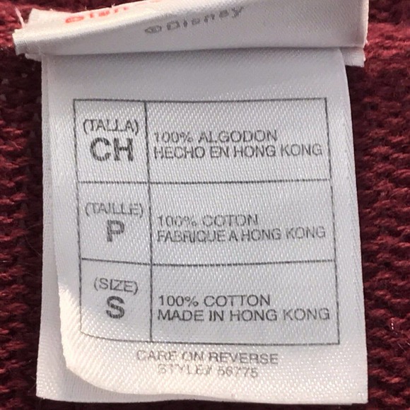 Disney Store Mens Sweater Burgundy Mickey Mouse Head Cable Knit Sleeves Vtg S - Picture 3 of 10